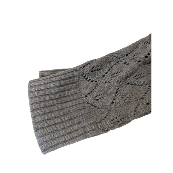 Forever 21 Women Cardigan Sweater Gray 3/4 Sleeve Open Front Loose Weave Boho SP - Picture 7 of 9